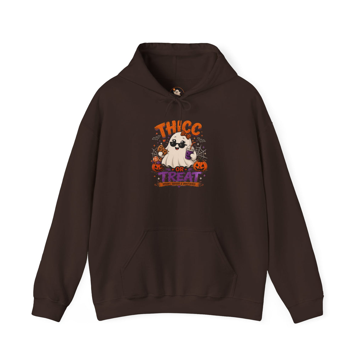 Chubby Ghost Mary Halloween Ghost "Thicc or Treat" Hoodie