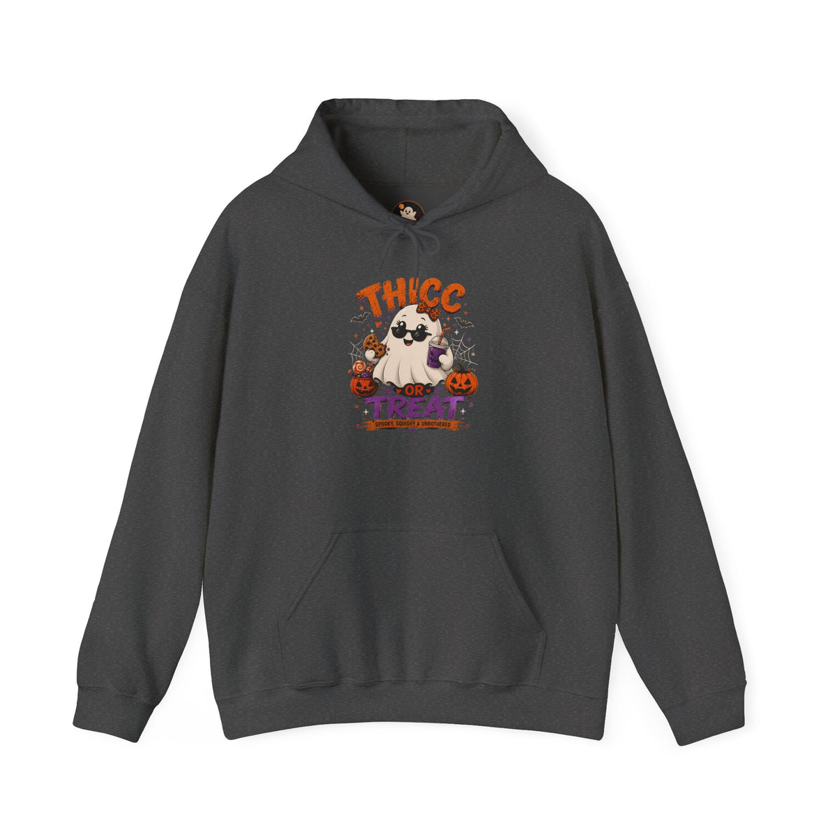 Chubby Ghost Mary Halloween Ghost "Thicc or Treat" Hoodie