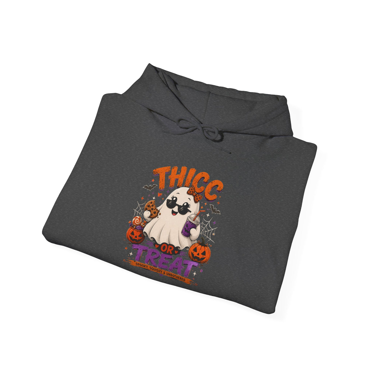 Chubby Ghost Mary Halloween Ghost "Thicc or Treat" Hoodie