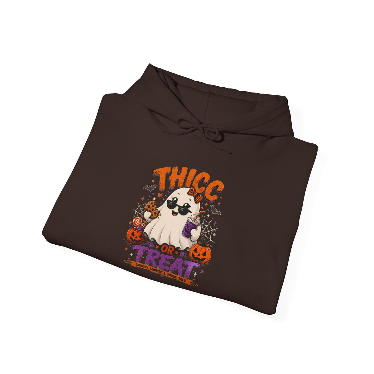 Chubby Ghost Mary Halloween Ghost "Thicc or Treat" Hoodie