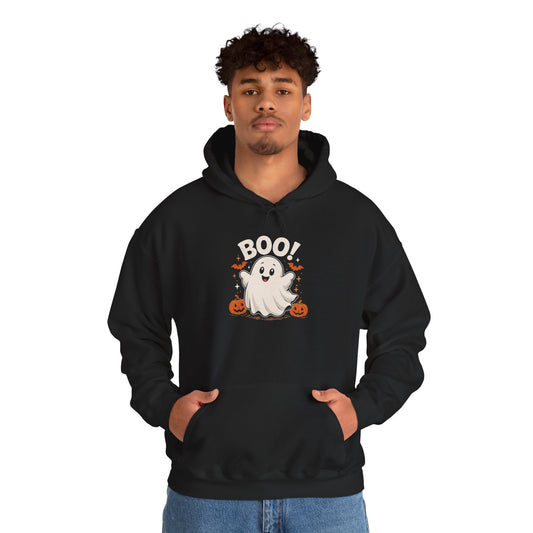 Chubby Ghost HolloweenHoodie - "Boo!" Pumpkin Spooky Pullover