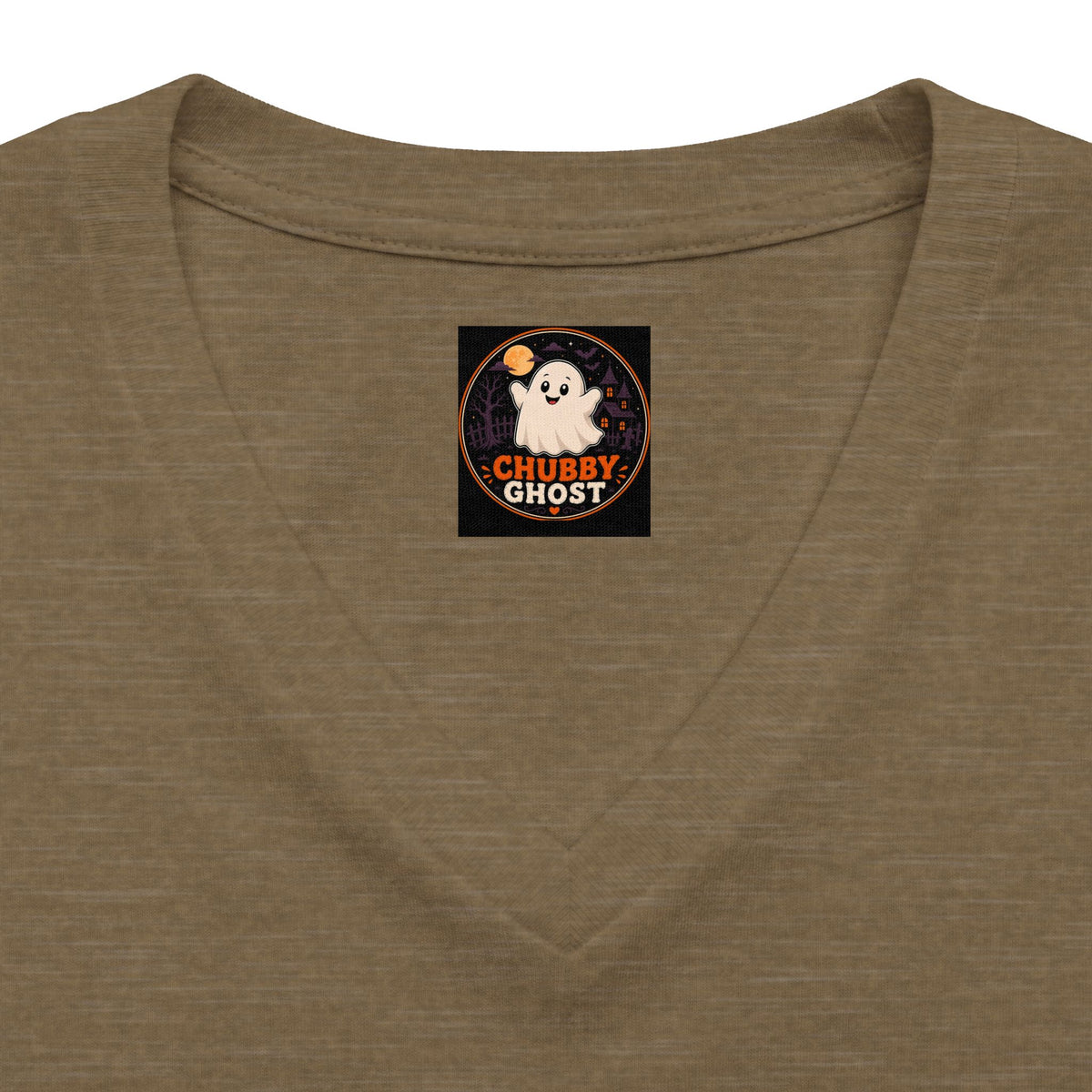 Chubby Ghost Mary Women's Relaxed Heather CVC V-Neck Tee