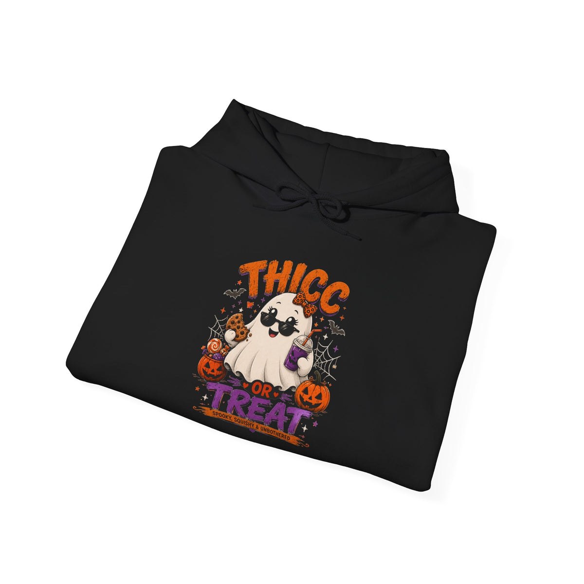 Chubby Ghost Mary Halloween Ghost "Thicc or Treat" Hoodie