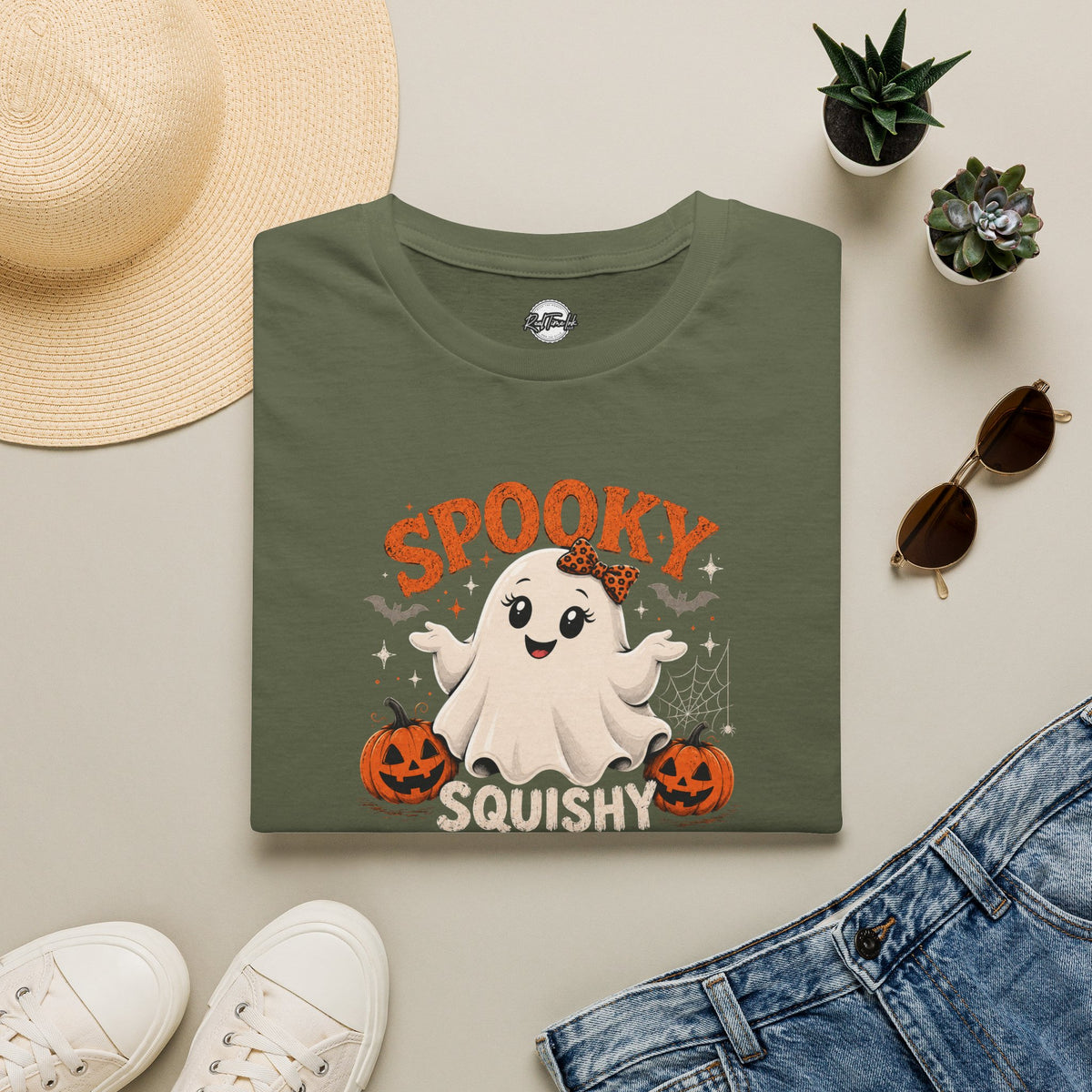 Chubby Ghost Mary Squishy and Unbothered Holloween Unisex Softstyle T-Shirt