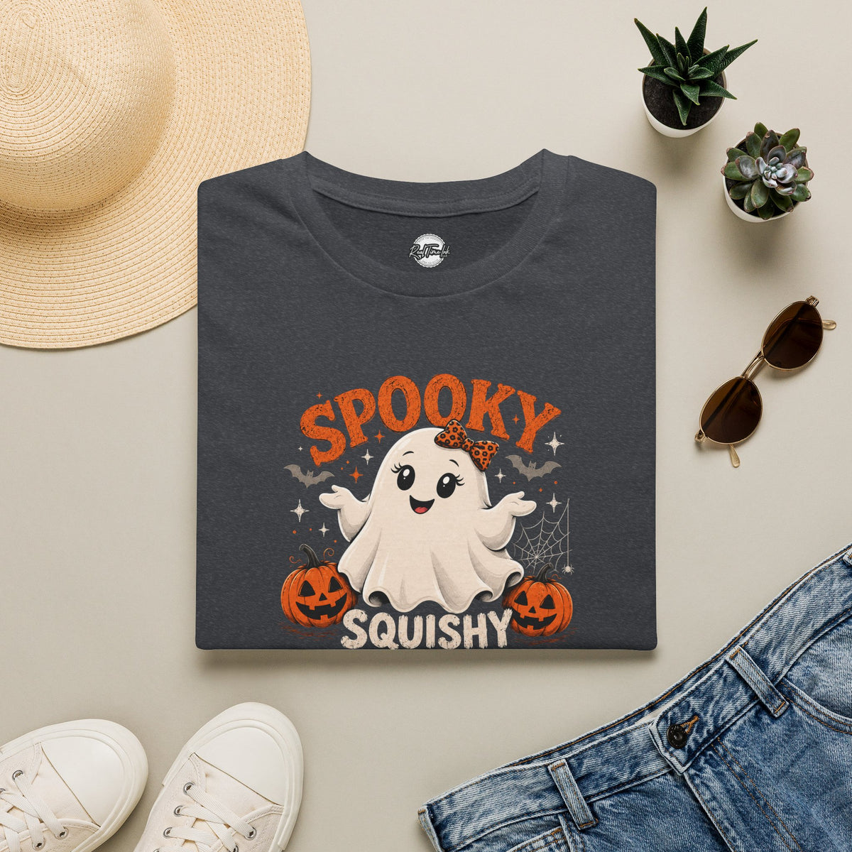 Chubby Ghost Mary Squishy and Unbothered Holloween Unisex Softstyle T-Shirt