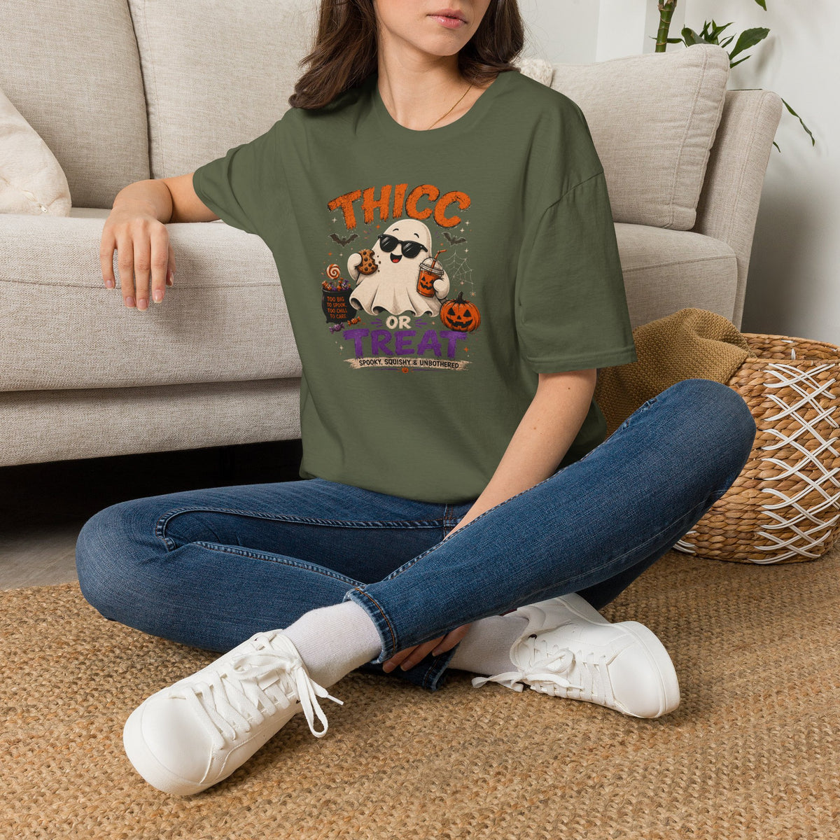Chubby Ghost Max Thicc or Treat Softstyle T-Shirt