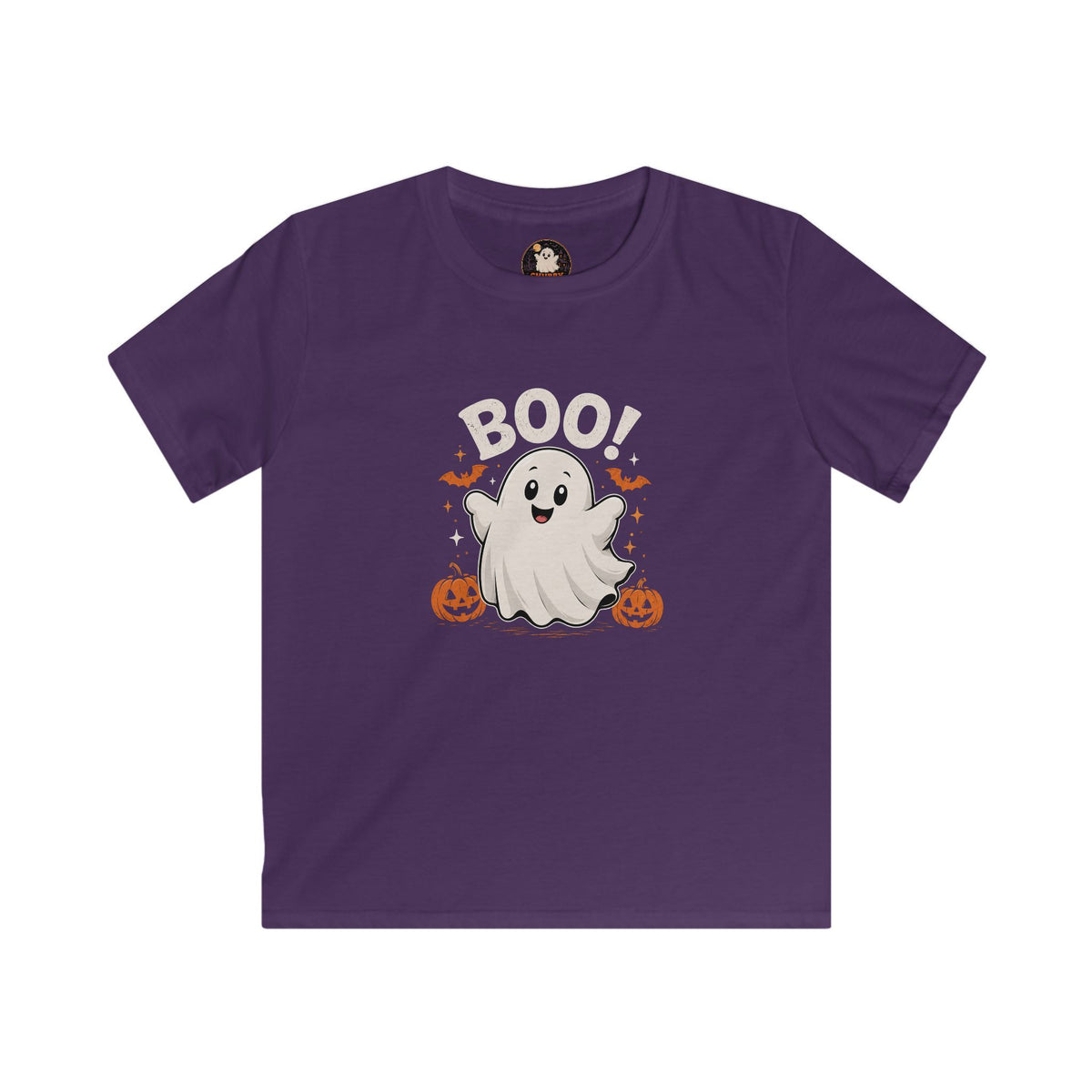 Chubby Ghost Kids Halloween Ghost Tee - "Boo!" Cute Pumpkin Trick-or-Treat Shirt