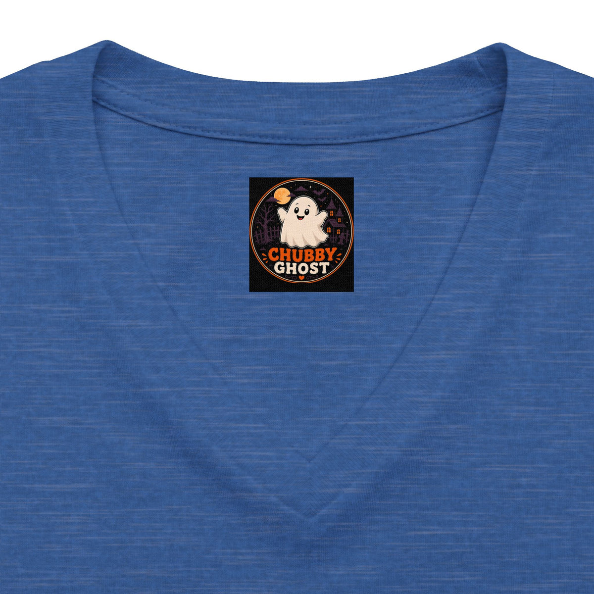 Chubby Ghost Mary Women's Relaxed Heather CVC V-Neck Tee