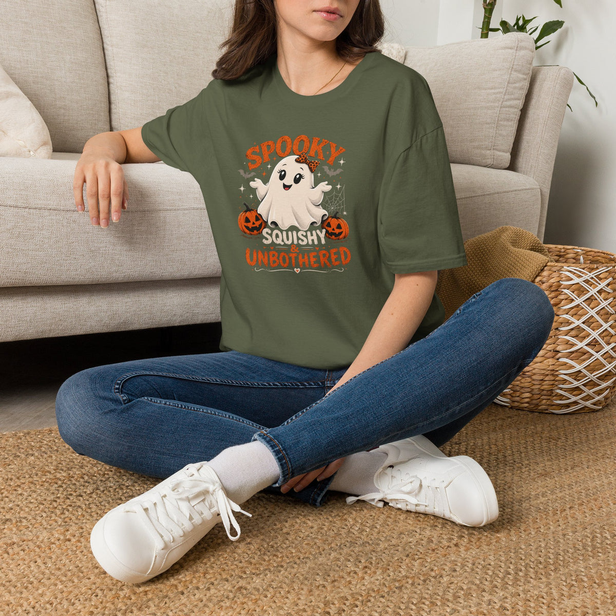 Chubby Ghost Mary Squishy and Unbothered Holloween Unisex Softstyle T-Shirt