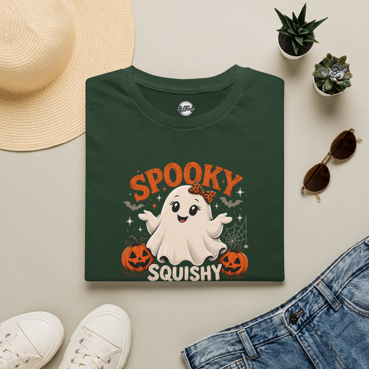 Chubby Ghost Mary Squishy and Unbothered Holloween Unisex Softstyle T-Shirt