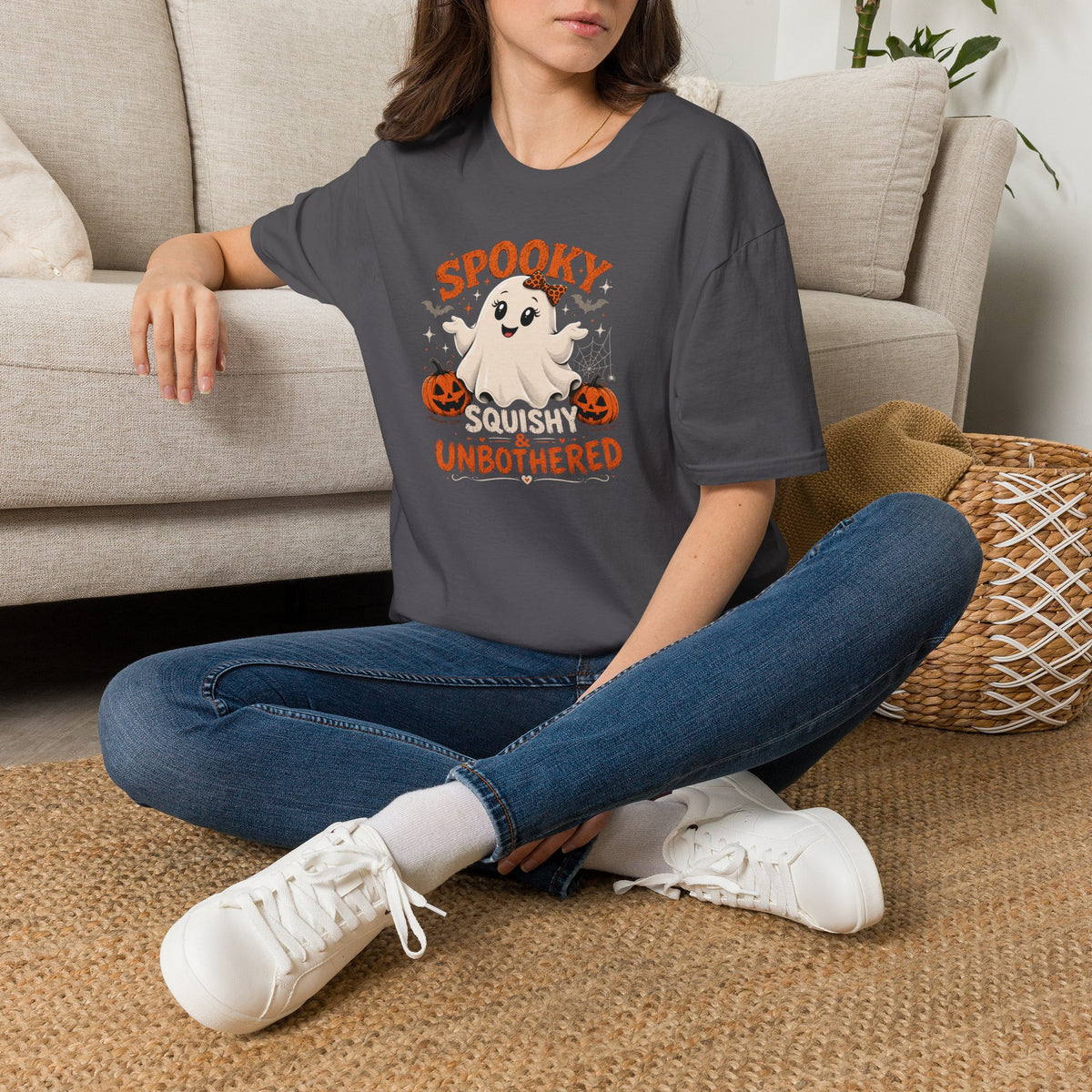 Chubby Ghost Mary Squishy and Unbothered Holloween Unisex Softstyle T-Shirt