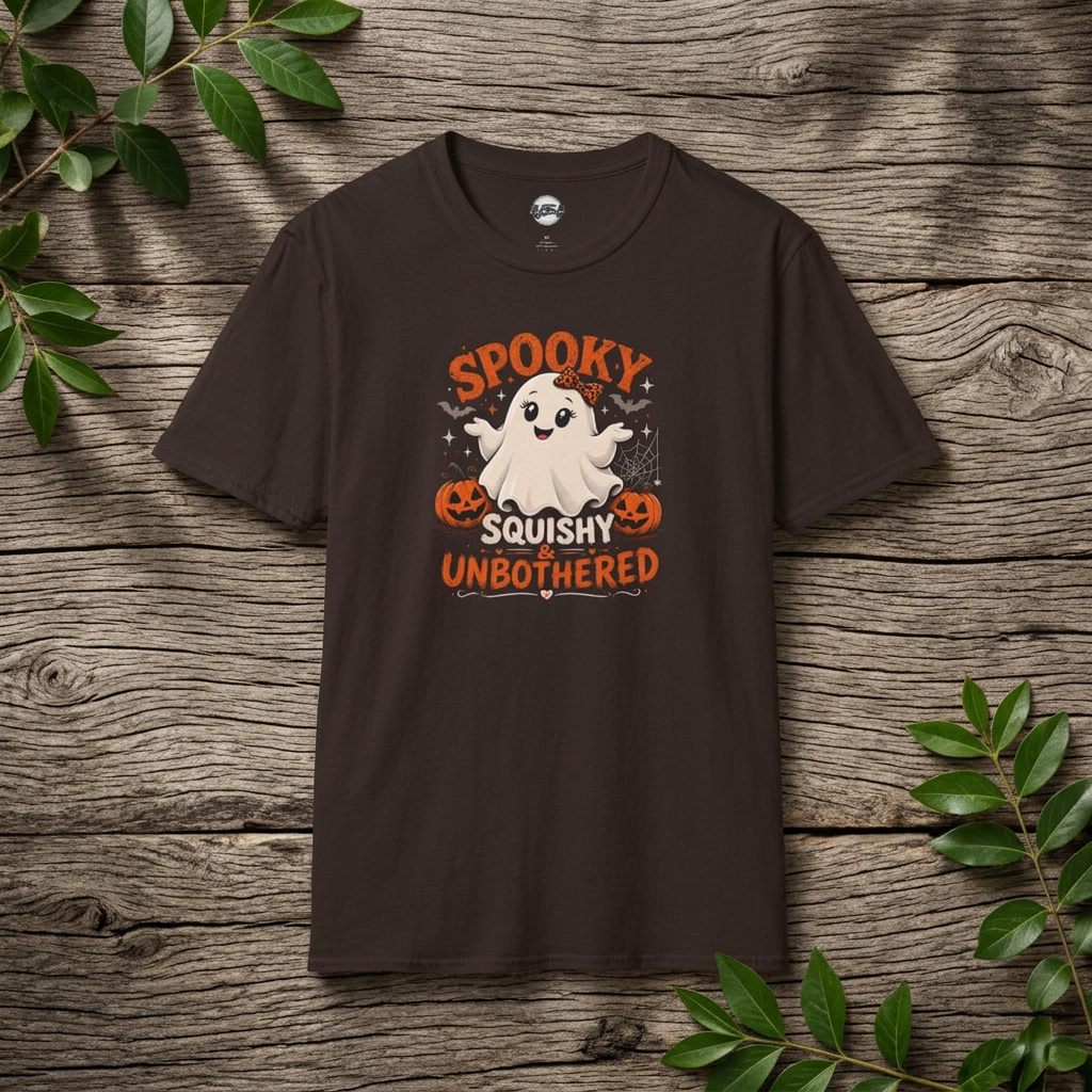 Chubby Ghost Mary Squishy and Unbothered Holloween Unisex Softstyle T-Shirt