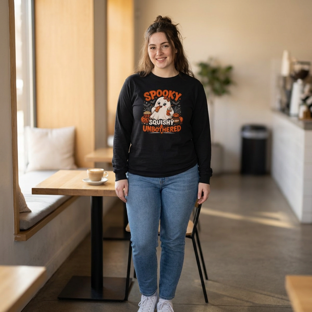 Chubby Ghost Mary eating Unisex Ultra Cotton Long Sleeve Tee