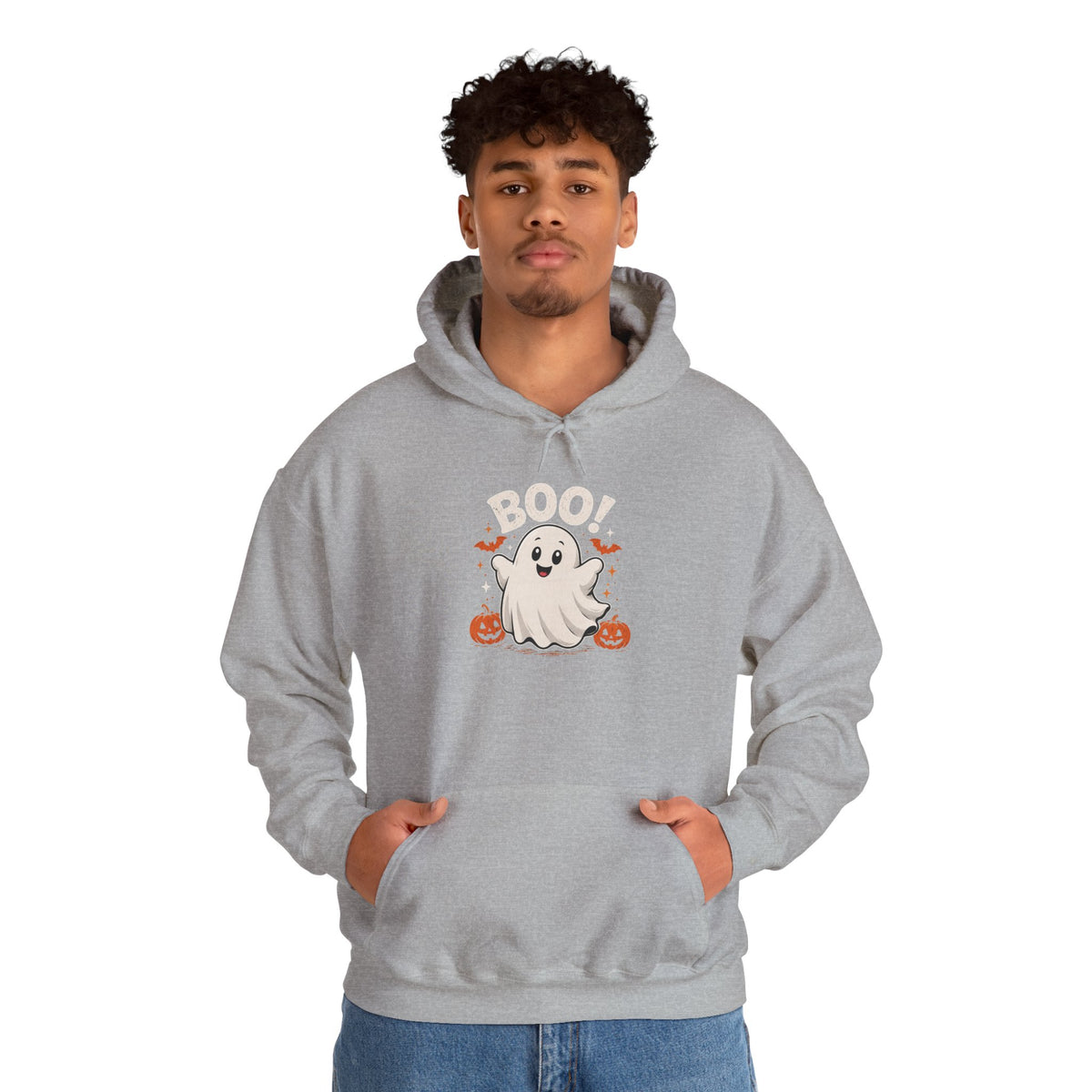 Chubby Ghost HolloweenHoodie - "Boo!" Pumpkin Spooky Pullover