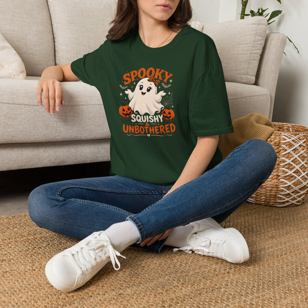 Chubby Ghost Mary Squishy and Unbothered Holloween Unisex Softstyle T-Shirt