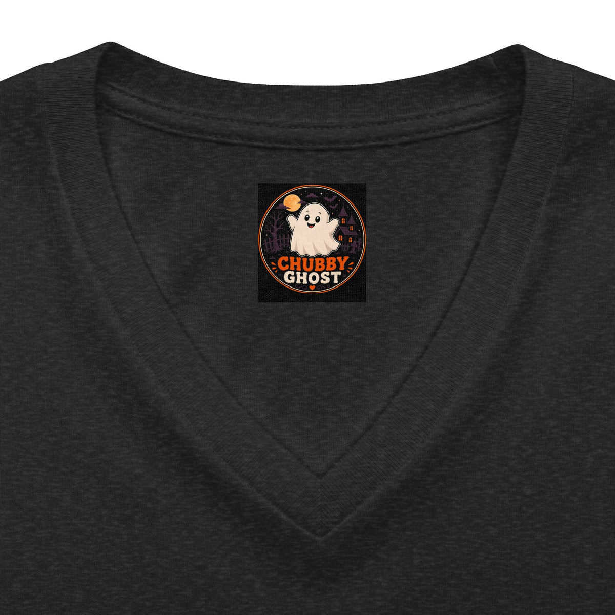 Chubby Ghost Mary Women's Relaxed Heather CVC V-Neck Tee