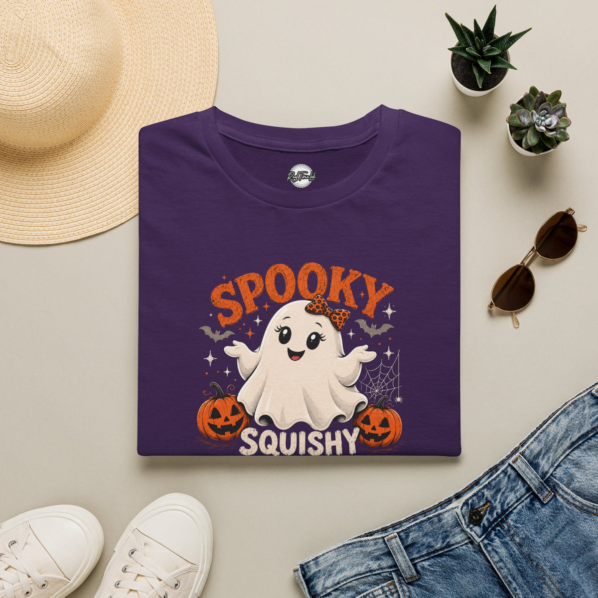 Chubby Ghost Mary Squishy and Unbothered Holloween Unisex Softstyle T-Shirt
