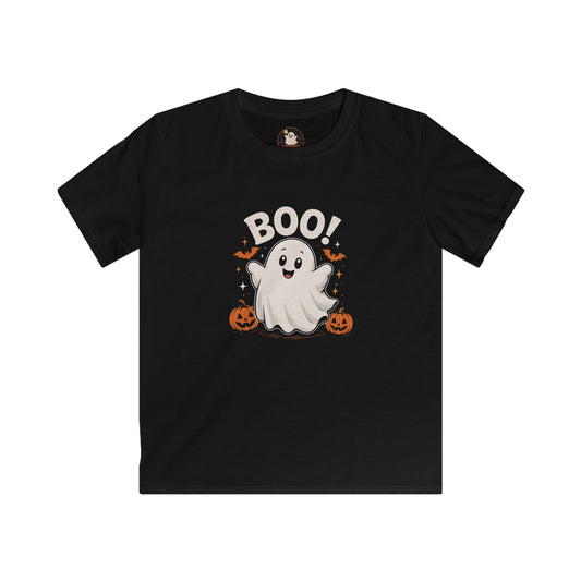 Chubby Ghost Kids Halloween Ghost Tee - "Boo!" Cute Pumpkin Trick-or-Treat Shirt