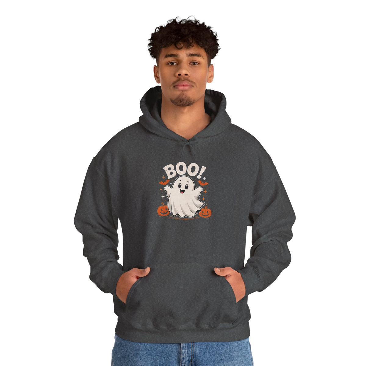 Chubby Ghost HolloweenHoodie - "Boo!" Pumpkin Spooky Pullover