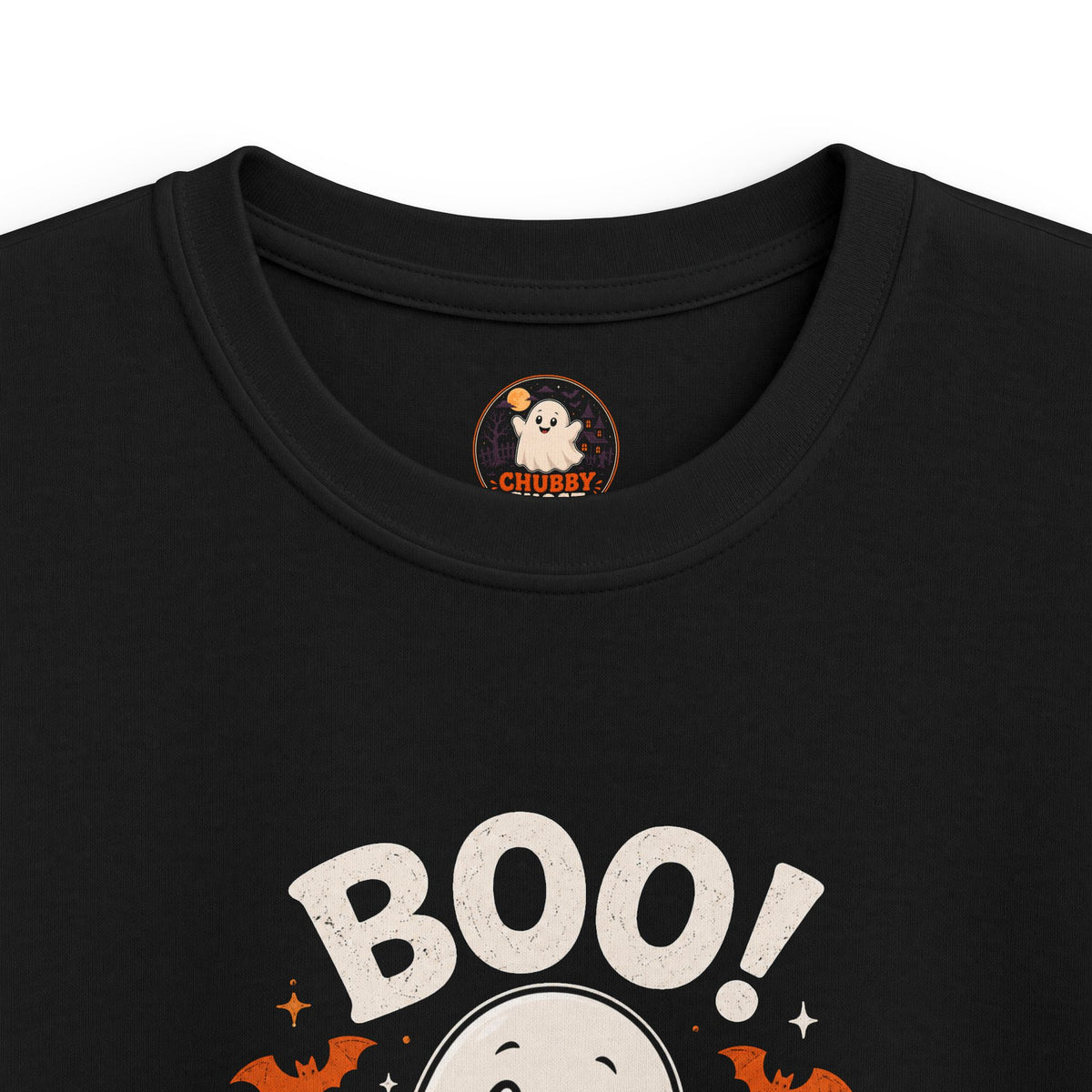 Chubby Ghost Kids Halloween Ghost Tee - "Boo!" Cute Pumpkin Trick-or-Treat Shirt