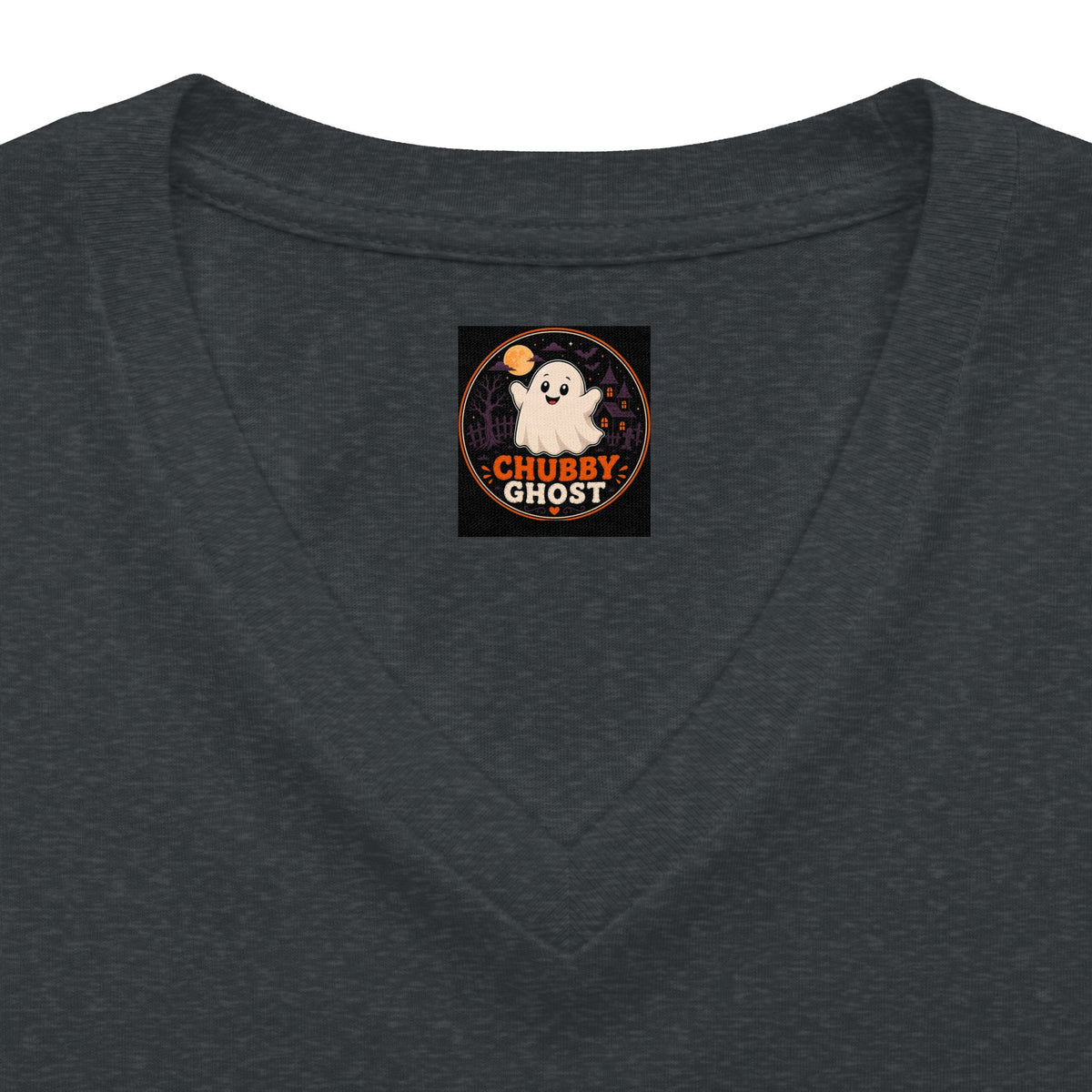 Chubby Ghost Mary Women's Relaxed Heather CVC V-Neck Tee