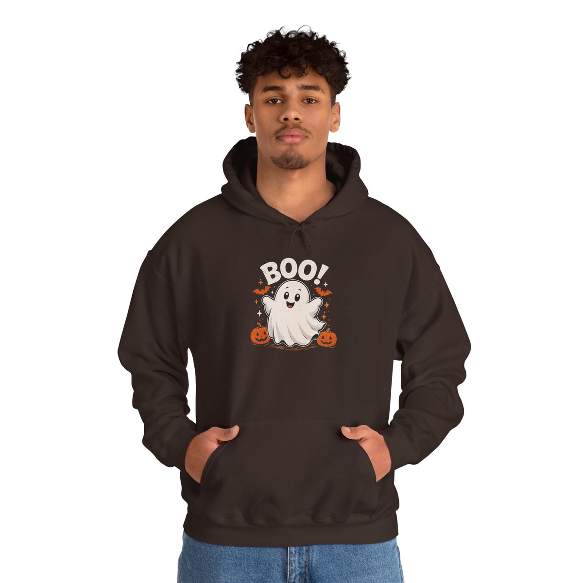 Chubby Ghost HolloweenHoodie - "Boo!" Pumpkin Spooky Pullover
