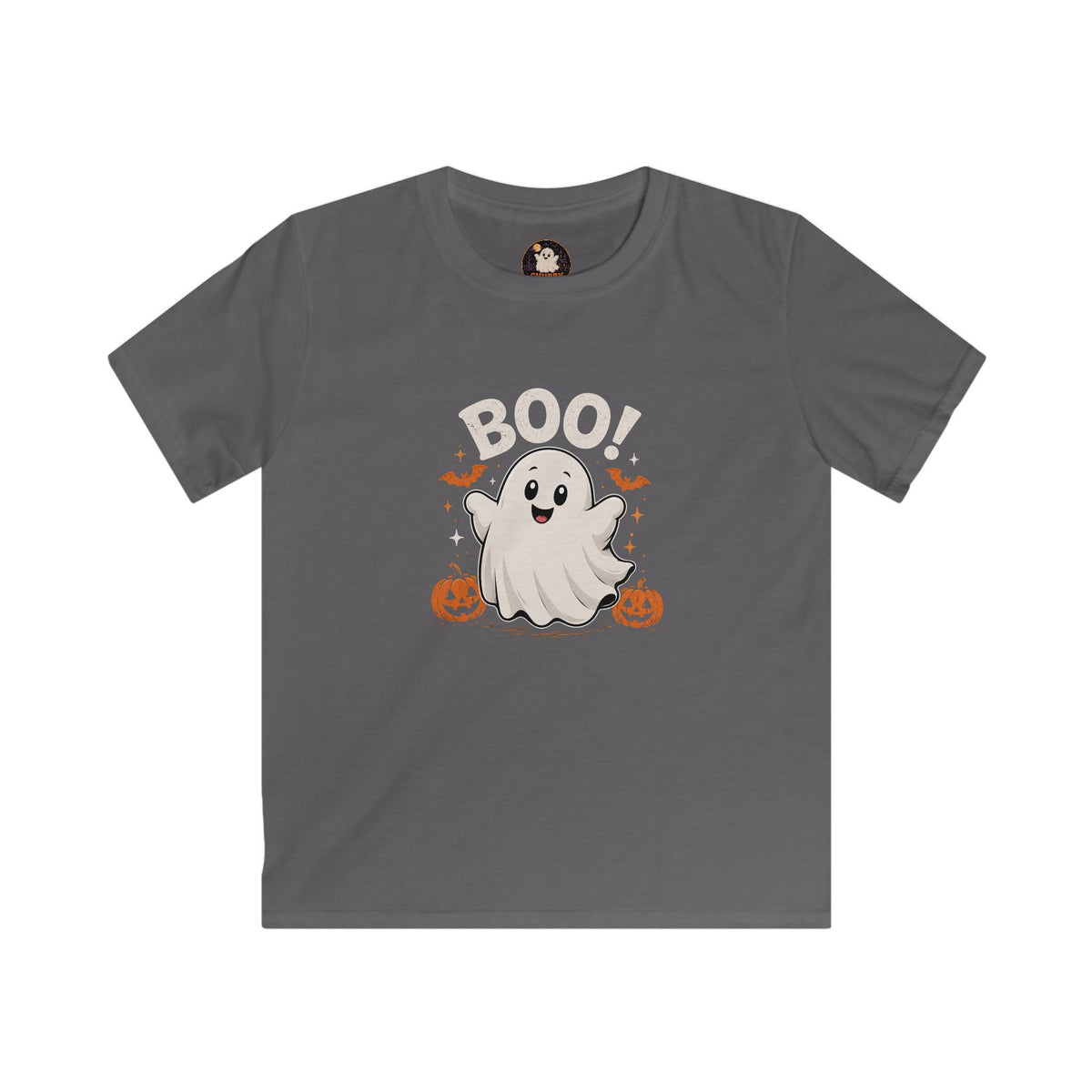 Chubby Ghost Kids Halloween Ghost Tee - "Boo!" Cute Pumpkin Trick-or-Treat Shirt