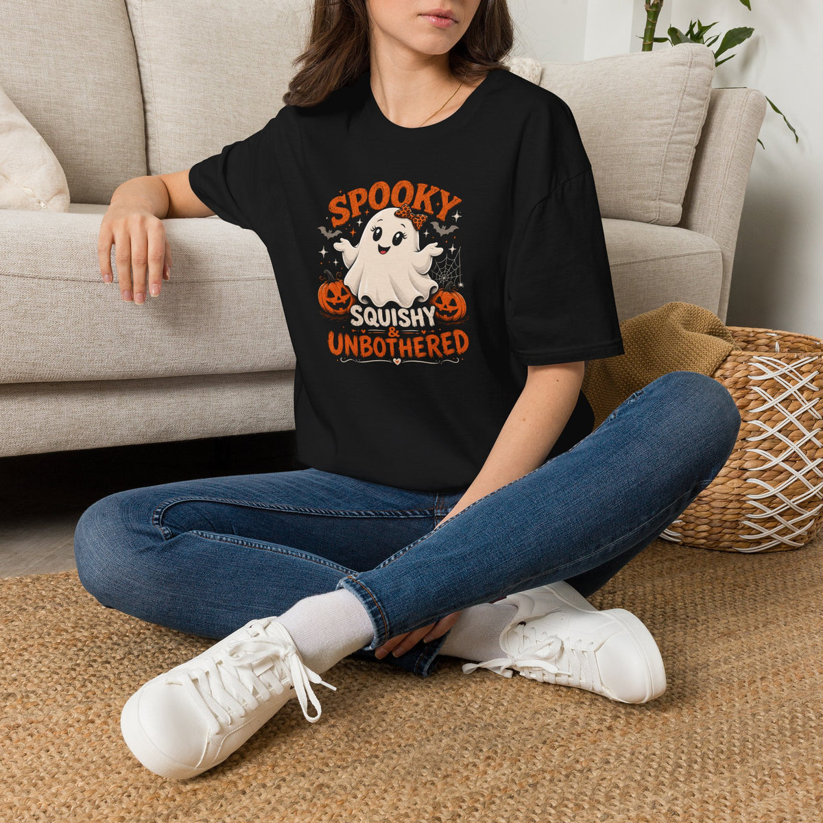 Chubby Ghost Mary Squishy and Unbothered Holloween Unisex Softstyle T-Shirt