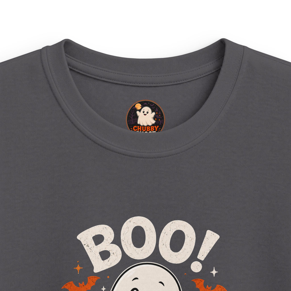 Chubby Ghost Kids Halloween Ghost Tee - "Boo!" Cute Pumpkin Trick-or-Treat Shirt