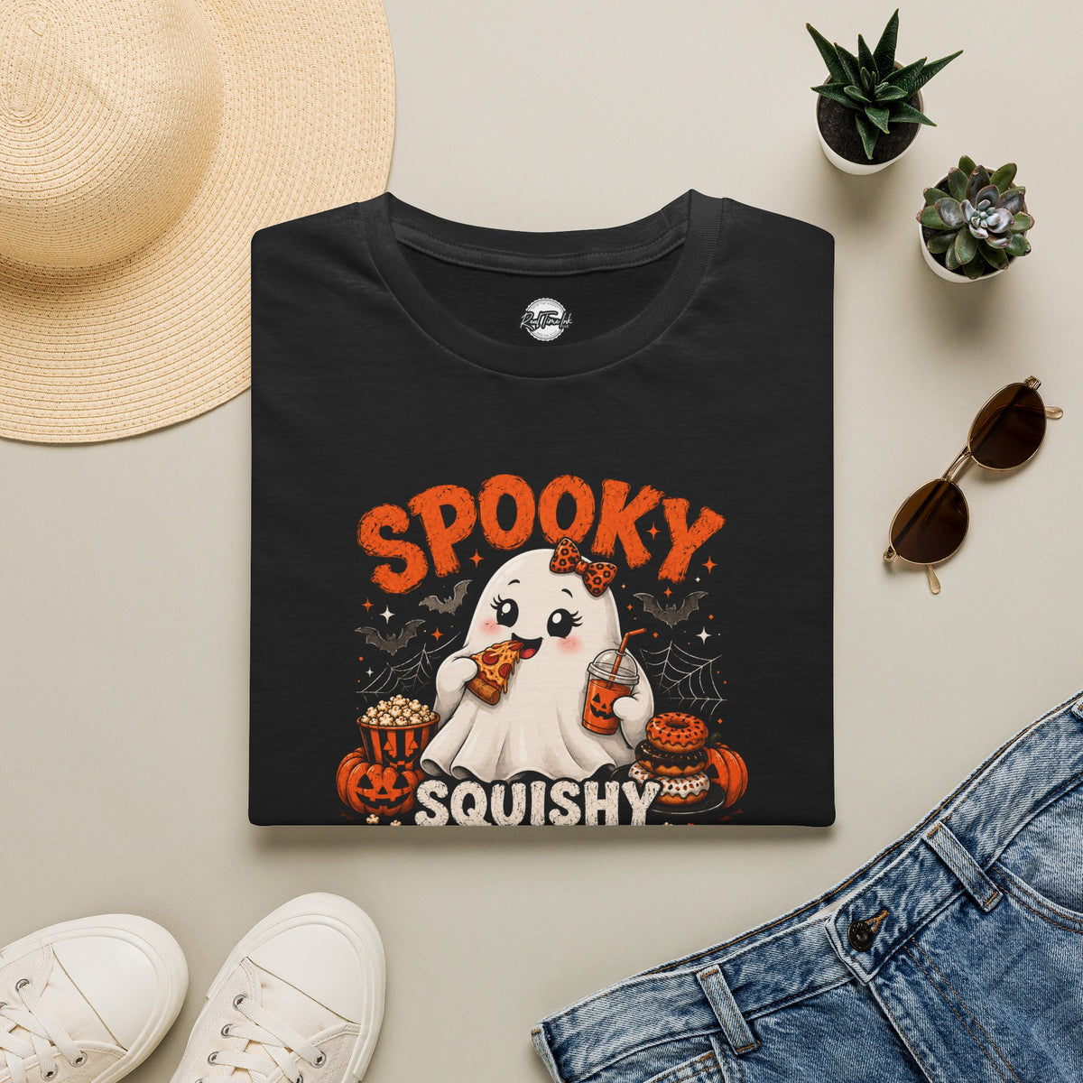 Chubby Ghost Mary Eating Halloween T-Shirt